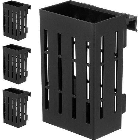 4 Panier de plantation, Plastique avec trous, Circulation d'eau, Noir, Pour aquarium (1/5)