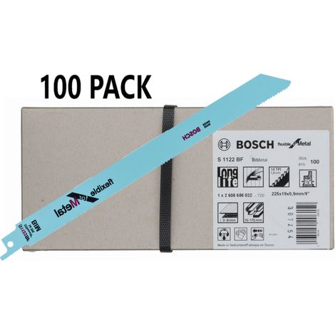 Bosch S 1122 Bf Flexible for Metal Reciprocating Saw Blade 225mm 14 TPI Pack of