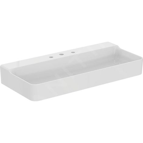 Ideal Standard Conca Ceram - Lavabo 1000x450 mm, sans trop-plein, 3 trous pour robinet, blanc T380101 (1/5)