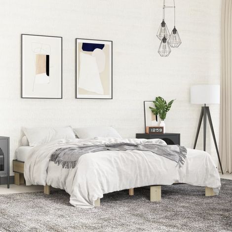 Bettgestell Sonoma-Eiche 150x200 cm Holzwerkstoff und Metall (1/5)