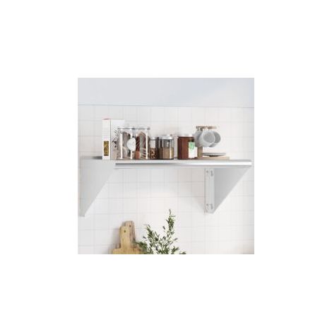 Étagère murale 75x45x31 argenté acier inoxydable (1/5)
