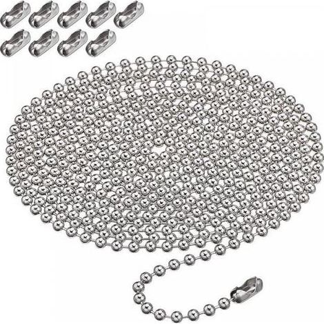 Chaîne en acier inoxydable de 3 m - Accessoire décoratif pour meubles et rideaux (1/5)