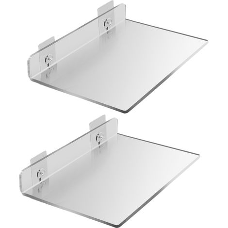 Set mit 2 schwebenden Regalen – Erweitern Sie Ihre Wandfläche ganz einfach – Kleines Acryl-Wandregal für Schlafzimmer, Badezimmer, Spielzimmer, Wohnzimmer, Büro.