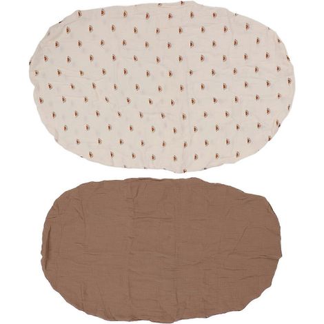 Lot de 2 draps-housses pour lit bébé, doux, respirants, taille universelle, marron et S