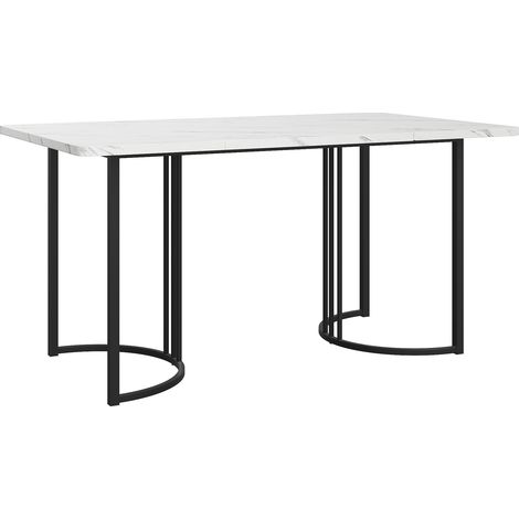Conjunto de mesa de comedor y 4 sillas 5 piezas 140 x 80 x 75 cm metal y MDF gris oscuro (1/5)