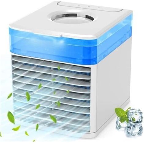Mini Climatiseur portable, Climatiseur Mobile Silencieux, Mini Ventilateur Refroidisseur d'air avec Veilleuse Douce