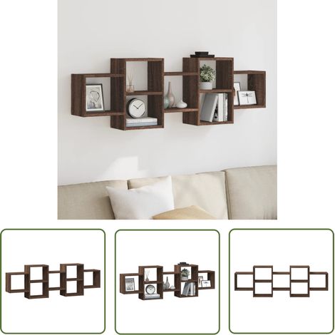vidaXL Étagère murale chêne marron 129x18x42 cm bois d'ingénierie (1/5)