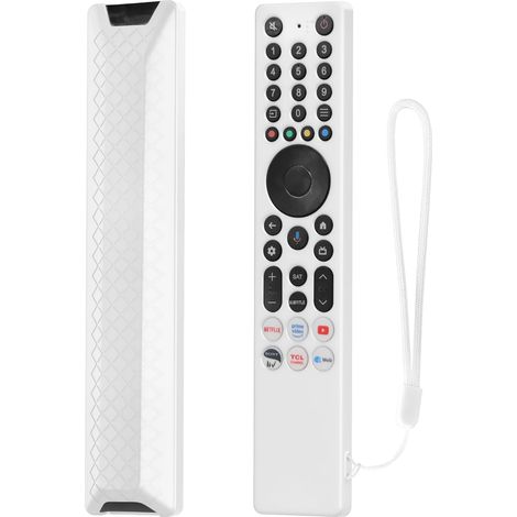 Coque Compatible avec TCL RC833A, Anti-Chute, Anti-Collision, Ultra-Mince et Léger Silicone Télécommande Étui de Protection. Blanc (1/5)
