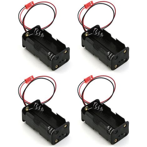 Boîtier de rangement pour 4 piles 6V 4xAA avec prise JST, compatible avec les récepteurs HSP et Redcat 1/8 et 1/10 pour voitures et camions RC nitro (anti-enchevêtrement) (1/4)