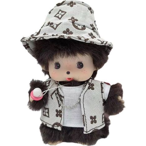 Peluche Monchichi, animal en peluche mignon et doux de 15 cm, style animal, cadeau pour homme riche du jour au lendemain (1 pièce) (1/5)