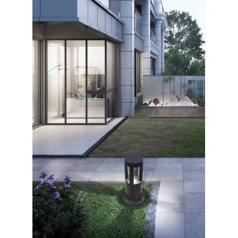 LAMPIONE PALO GIARDINO A LED ILLUMINAZIONE DA ESTERNO 15W IP65 30CM GRIGIO LUCE BIANCA FREDDA DECORAZIONI VIALETTI PRATO