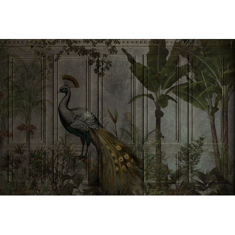 Papier peint panoramique - Forêt Tropicale Paon - 130 cm x 87 cm (1/2)