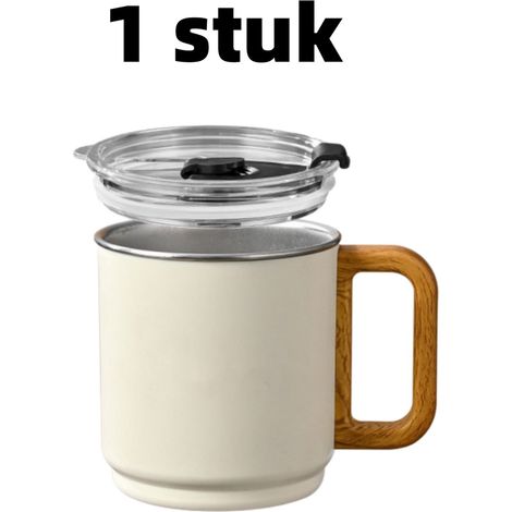 1 pièce - Mug - Mug mural double pour boissons froides - Mug café -, Extérieur - Bouteille d'eau portable - 9cm 9.5cm - Blanc (1/5)