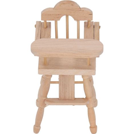 Chaise Haute Miniature 1/12 pour Maison de Poupée, Modèle Réaliste Pliable en Bois de Bouleau, Décoration Élégante (1/5)