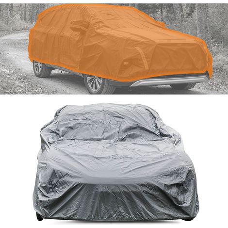 Waterproof Car Cover 2 Layer Heavy Duty Cotton Lined UV Protection Silver Grey (1/5)