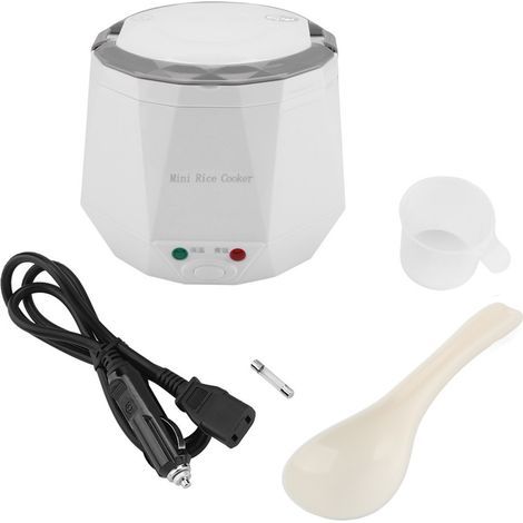 Cuiseur à riz électrique Portable multifonctionnel, 24V, 140W, 1.3 L, cuiseur à vapeur pour camion (blanc)