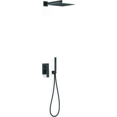 Kit mitigeur encastré 2 voies Rapid‑box pour douche Cuadro Noir mat - TRES 00638004NM