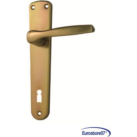 1PAIO MANIGLIA "ALU" CON PLACCA IN ALLUMINIO BRONZATO - mm.90 (1/3)