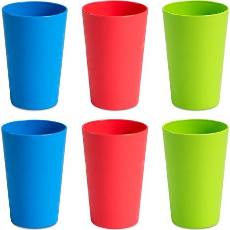 Lot de 6 gobelets, gobelets camping et enfant réutilisables incassables, gobelets plastique 6 x 275 ml (1/5)