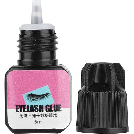Colle pour extensions de cils 5 ml, séchage rapide, outil d'entraînement pour la pose d'extensions. (1/5)