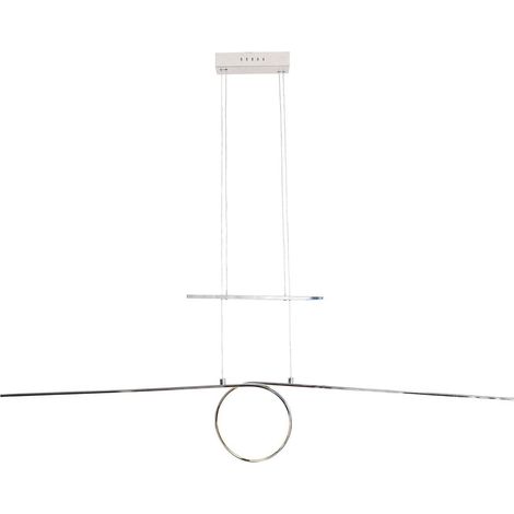 Suspension LED en Métal Argenté Luminaire Suspendu Design Moderne 3000K 1344lm 130x6x120cm - PANGIVO (1/5)