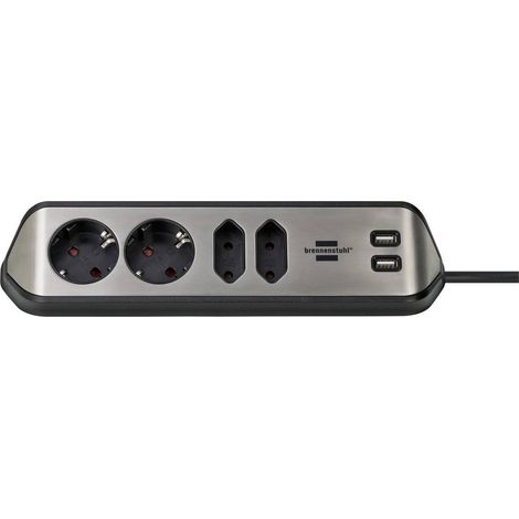 Brennenstuhl 1153590410 Presa di corrente 1 pezzo Argento, Nero Schuko 1 pz. (1/5)