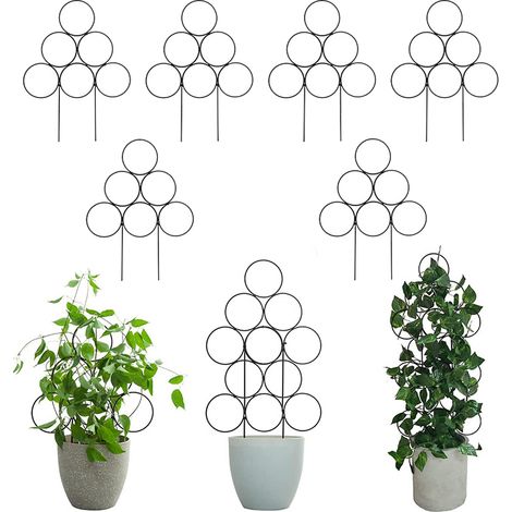 Cadre d'escalade en fer forgé 6 pièces, cadre d'escalade pour plantes d'extérieur, poteau de support noir pour plantes 40x30cm (1/5)