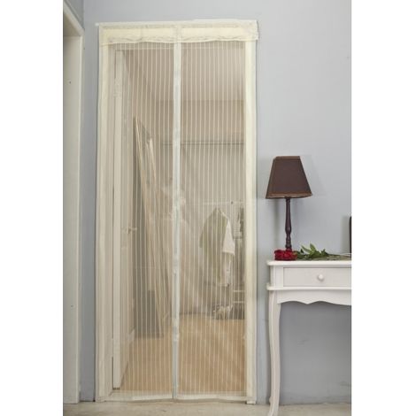 TRADE SHOP - Zanzariera Magnetica Universale 120 X 220 Cm Magneti Tenda Colore Panna Beige -