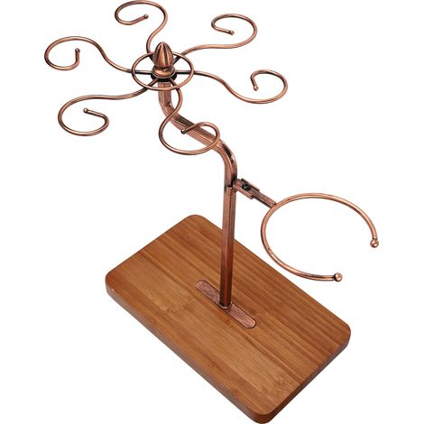 Porte-verres à vin multifonction, égouttoir de table pour verres à pied, idéal pour la maison, la cuisine et les restaurants (Bronze) (1/5)