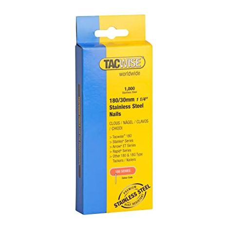 Tacwise 1067 Chiodi Brad 18G Acciaio Inossidabile Tipo 180/30 mm, Confezione da 1000 (1/2)
