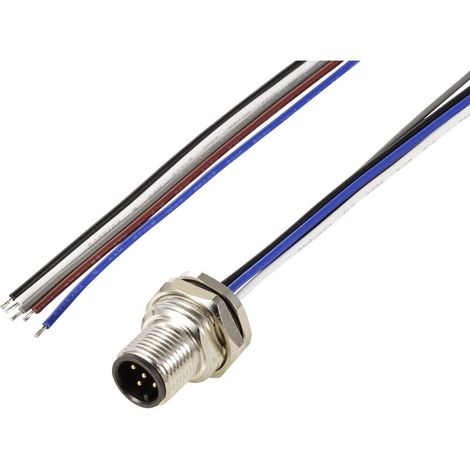 TRU COMPONENTS TC-12833192 Connettore da incasso sensore/attuatore M12 Spina 0.5 m Numero di poli: 5 1 pz. (1/3)