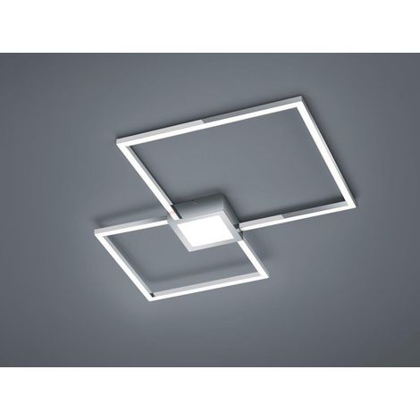 HYDRA PLAFONIERA LED CROMO DOPPIO QUADRATO+LUCE CENTRALE DIMMERABILE CON INTERR. 65CMX65CM