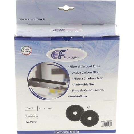 Lot de 2 filtres à charbon pour Hotte Baumatic ST1 FKS385 Eurofilter (1/5)