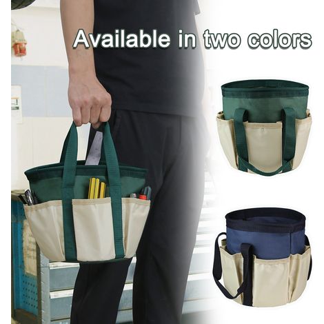 Sac de Rangement Jardin Résistant avec 6 Poches, Trousse d'Outils Extérieur pour Organisateur Maison et Jardinage