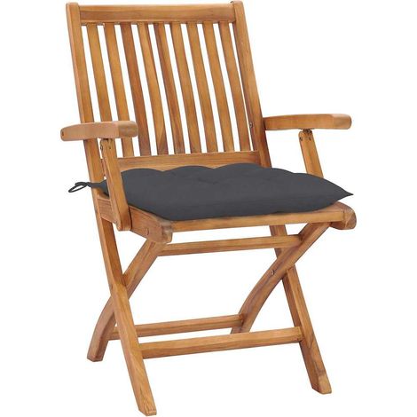 Maison Exclusive - Chaises pliantes avec coussins, 6 pièces, en teck massif (1/5)