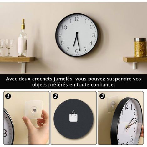 Crochet Adhésif - Pour Tableaux - Sans Percement - Charge Maximale 2 kg - Blanc - 40 Pièces (1/5)