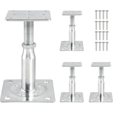 Stück höhenverstellbare Pfostenhalterungen 100–150 mm, verzinktes Holz, verstellbare Pfostenlöcher, Betonfundamentfüße für Zäune, Carports, Pergolen und Unterstände