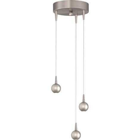 Lampe pendante à 3 lampes Talana nickel Ø 17cm DTW - 2412-37-37-17-3 (1/3)