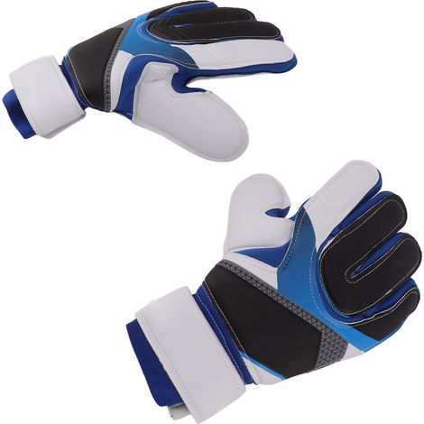 Gants de football respirants, antidérapants, résistants à l'usure et épais, gants de gardien de but bleus pour enfants (1/5)
