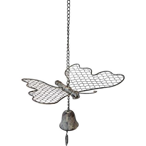 Cloche de jardin papillon blanc patiné (1/2)