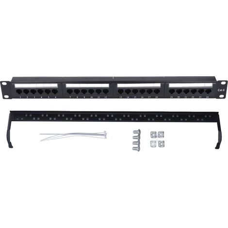 Panneau de brassage Cat6 à 24 ports, réseau RJ45 robuste pour commutateur Ethernet Gigabit (1/5)