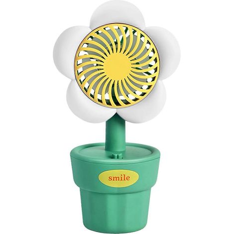 Petit ventilateur de table rural à vent, rechargeable par USB, idéal pour les pots de fleurs, les bureaux, les chambres d'étudiants et les dortoirs. (1/3)