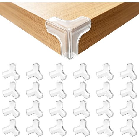24pcs Coin de Table Protection Transparent Protection d'angle de Table Forme T en Silicone Coin Sécurité Meuble Adhésion Renforcée Protege Coins pour Meubles et Tables Bords (1/5)