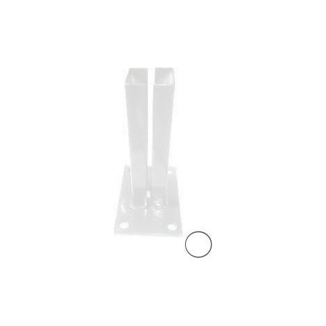 Cloture & Jardin – Platine pour poteau carré de portillon barreaudé – Fixation sans scellement – Base rectangulaire 150x100mm – Hauteur tube 200mm