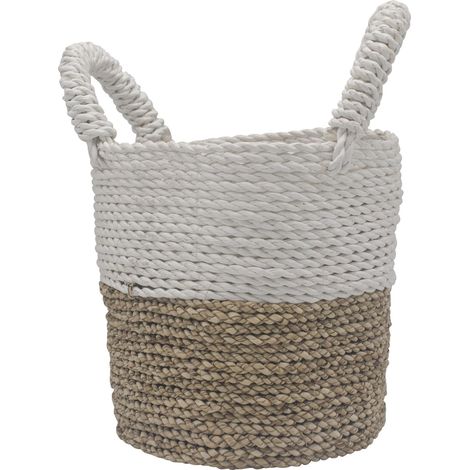 Ensemble de paniers en jonc de mer - Blanc naturel- Vendu par 1 (1/4)