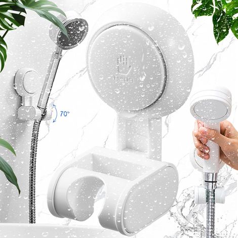 Support Tête Douche, support pommeau de douche ventouse, Support de pommeau de douche sans perçage, support de pommeau douche pour salle bain, Support Douchette Mural (Capacité charge 3 kg) (1/5)