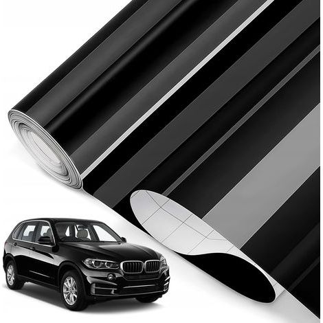 1 Rouleau Vinyle Adhésif, Noir Brillant, Fibre De Carbone, Protection Voiture, Film Décoratif, Pour Moto Et Bricolage (1/5)