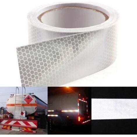 pair 10m x 5cm ruban autocollant bande réfléchissant lumière couleur en blanc (1/4)