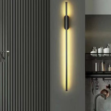 Applique murale minimaliste et moderne à bande LED pour chambre à coucher, fond de grille pour salon, applique murale tout cuivre pour cage d'escalier, éclairage d'ambiance. (1/5)