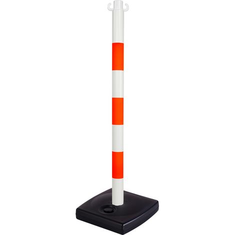 Poteau PVC Orange fluo/Blanc sur socle à lester 4kg - 2002028 (1/2)